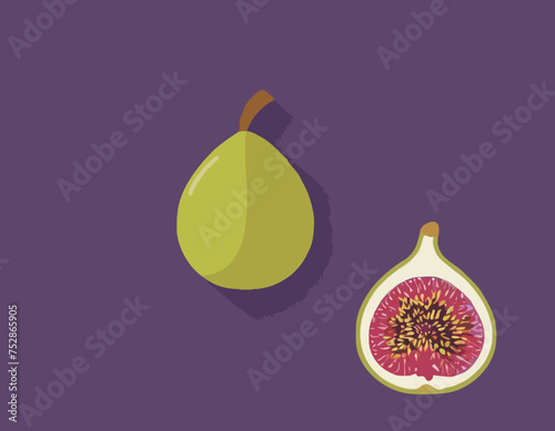 Fig Flat Design Fruit Icon