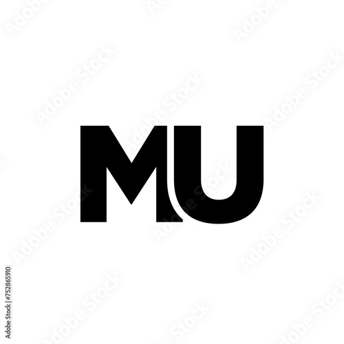 Letter M and U, MU logo design template. Minimal monogram initial based logotype.