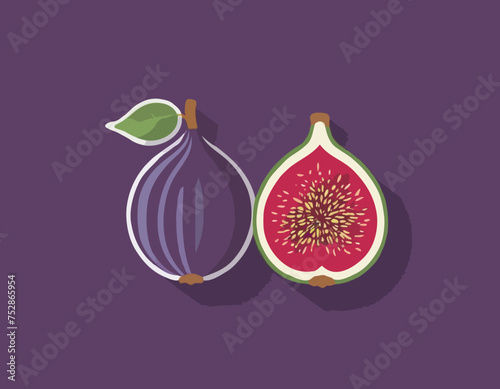 Fig Flat Design Fruit Icon