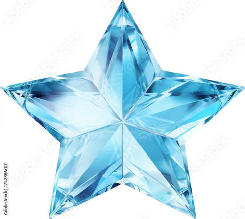 blue star blue crystal shape of star star made of crystal diamond gem isolated on white or transparent background transparency 