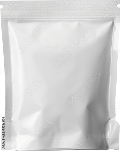 white plastic pouch bag mockup isolated on white or transparent background,transparency 