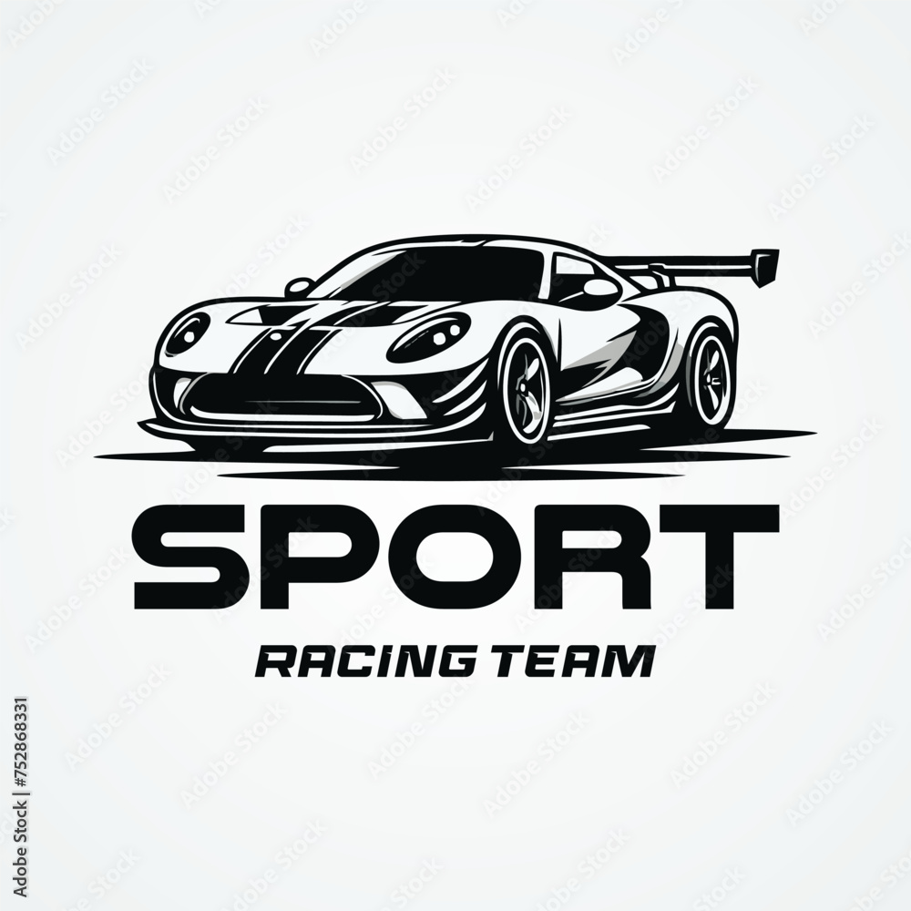 Sports car logo. vehicle dealership emblems. Auto silhouette garage symbols. Vector illustration