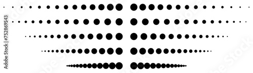 LIGNES POINTILLÉS. 10 lignes de points ronds noirs alignés