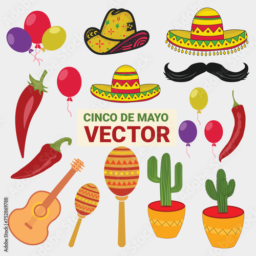 Happy Cinco De Mayo Vector and T-shirt Design. May 5 holiday in Mexico.