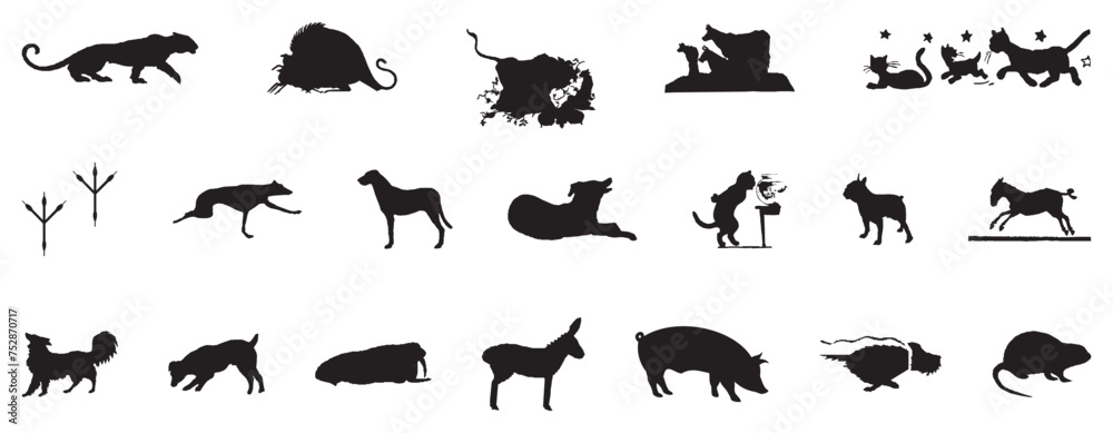 ANIMALS ICONS mix farm pets wild jungle etc miscellaneous animals creative clipart and cartoons etc - compendium vector illustrations editable best art design for multipurpose use in high definition f