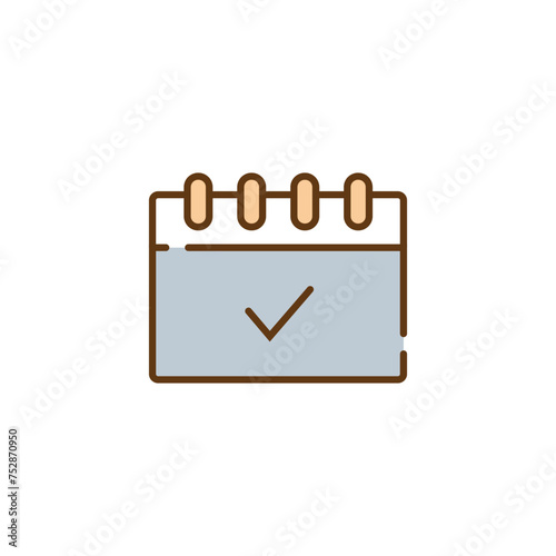 Calendar Icon with Check Mark Graphic