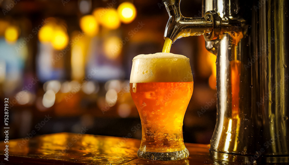 CHOPP CHOPP ESTUPIDAMENTE GELADO SENDO DERRAMADO DE UMA CHOPEIRA EM UM