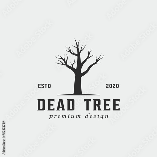 dead tree vintage logo vintage minimalist simple vector illustration template icon design