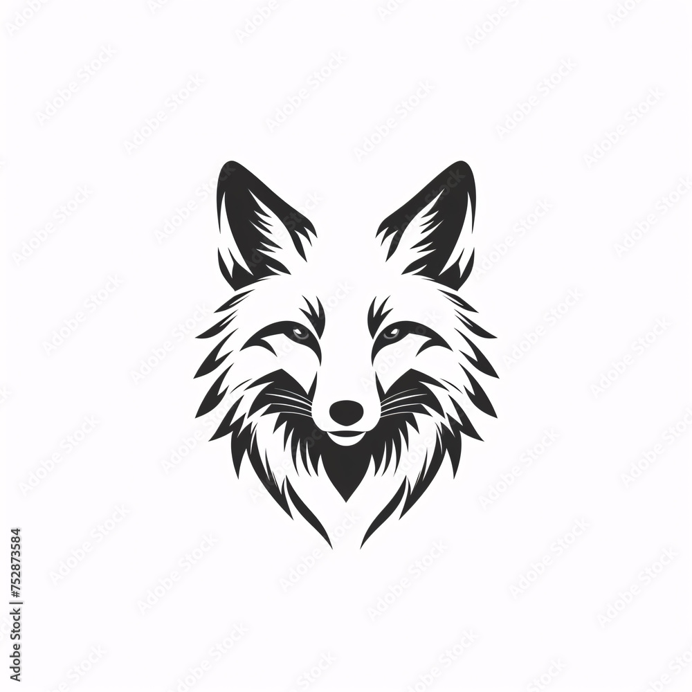 A minimalist, logo featuring a sleek and stylized fox head against a white background awesome, professional, vector logo, simple, black and white A minimalist, logo featuring a sleek and stylized fox head against a white background awesome, professional, vector logo, simple, black and white