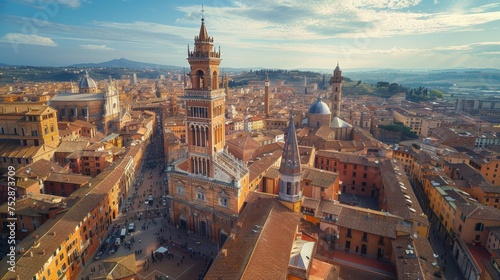 Siena Italy Panorama Cathedral Tower View photo