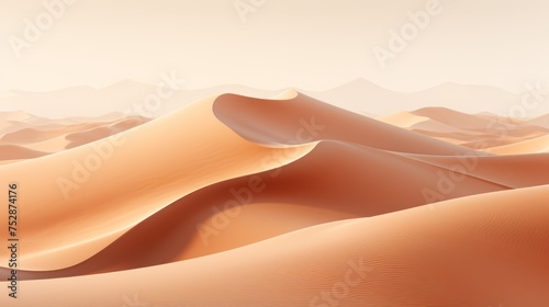 Wavy sand dunes, desert landscape background