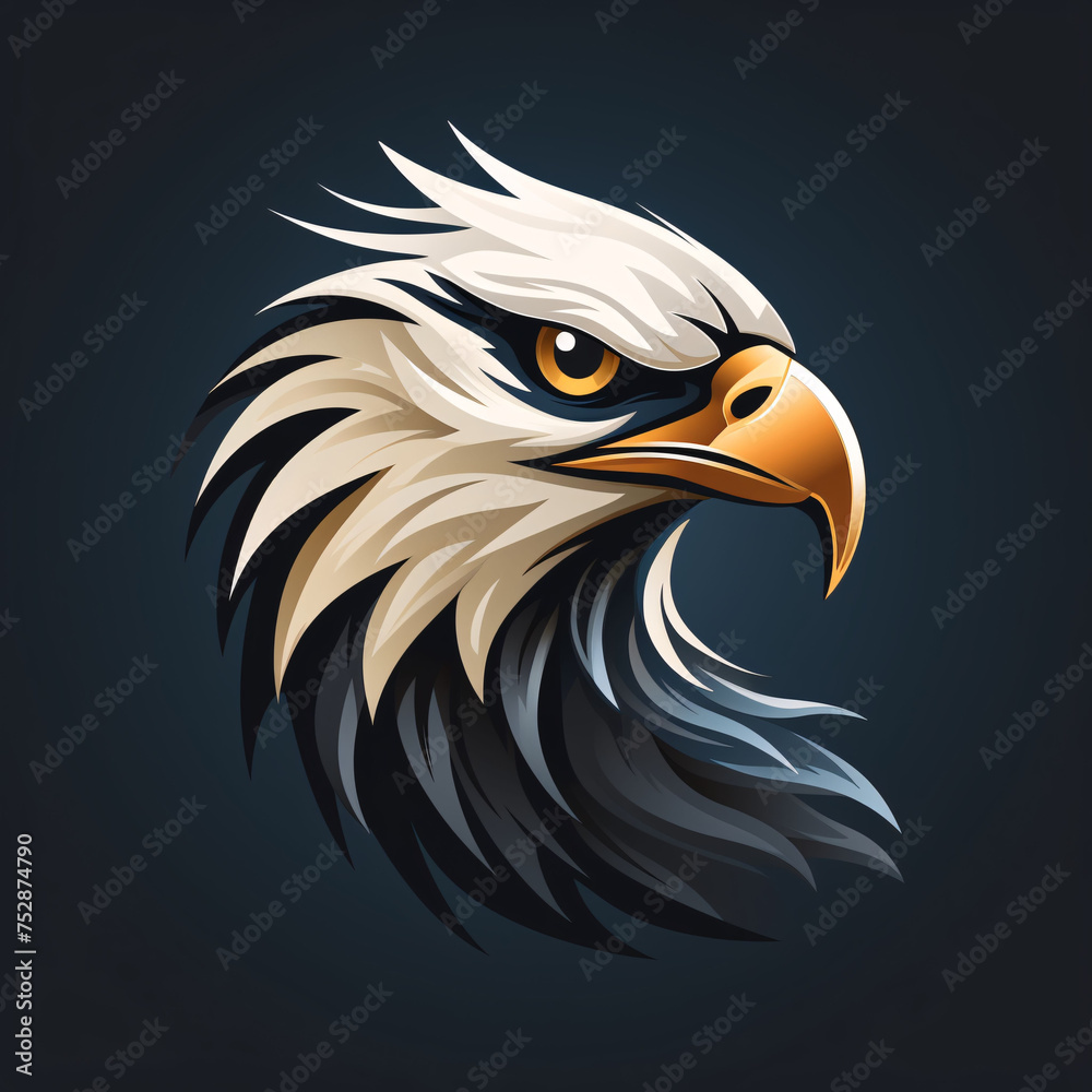 A minimalist, logo featuring a sleek and stylized hawk head against a white background awesome, professional, vector logo, simple, black and white A minimalist, logo featuring a sleek and stylized hawk head against a white background awesome, professional, vector logo, simple, black and white