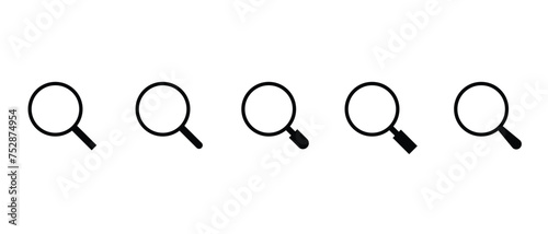 Set of search icon vector. Magnifying glass, magnifier symbol in trendy style