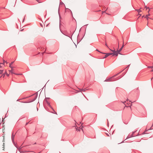 Seamless floral pattern with pink peony flowers. Retro collage pattern. Contemporary print for wedding stationary  greetings  wallpapers  fashion  backgrounds  textures  DIY  wrappers  cards