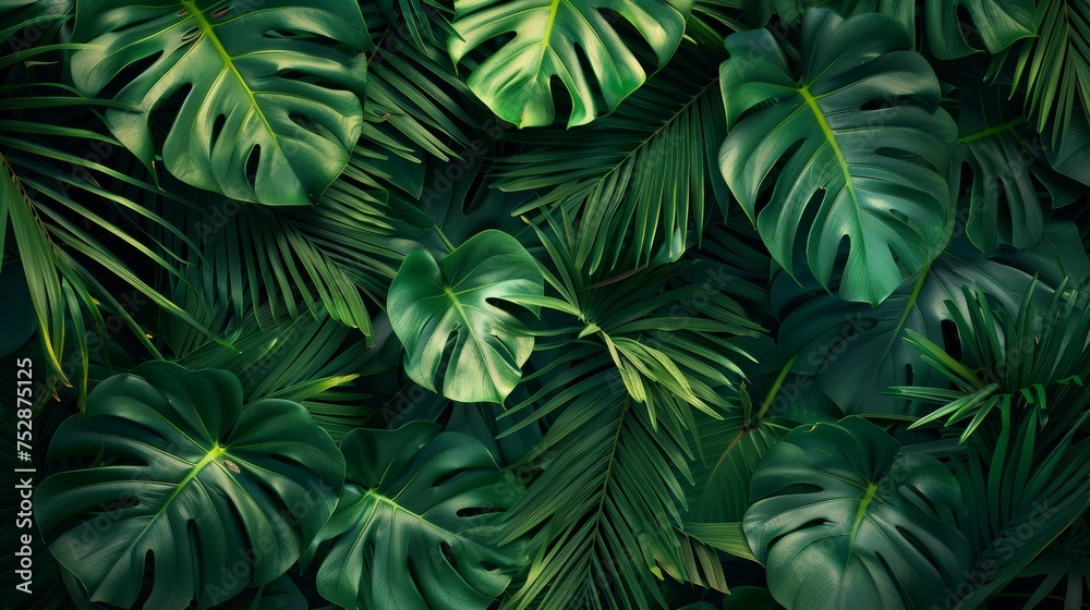 Green Tropical Leaves Backdrop