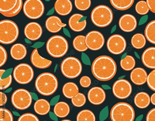 Bright vector set of colorful juicy orange