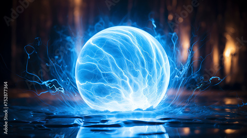 luminous blue sphere of ball lightning captivating 