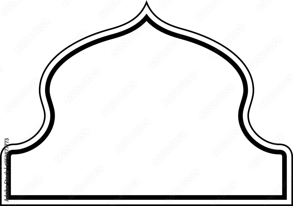 Islamic Dome Design double lines Outline Linear Black Stroke silhouettes Design pictogram symbol visual illustration Islamic Dome Design double lines Outline Linear Black Stroke silhouettes Design pictogram symbol visual illustration