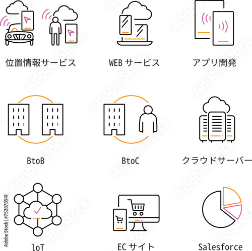 開発　線画アイコン 3色　黒基調