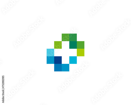 Creative colorful cross health logo © HiPuja