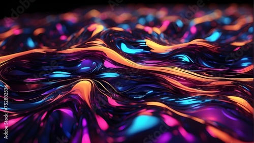  Iridescent liquid wallpaper with swirls and undulations in a black smooth background. Black Smooth Wallpaper has an abstract background with lights and a swirling liquid.