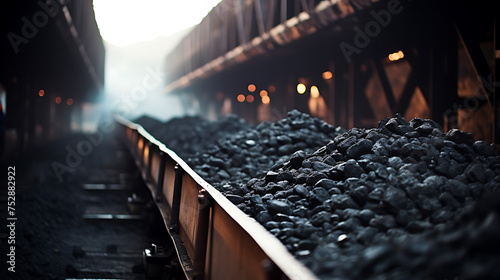 Moving coal on conveyor belt