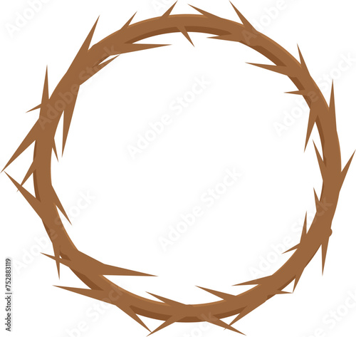 Christ spike crown icon cartoon vector. Holy Easter week. Cross religion holiday