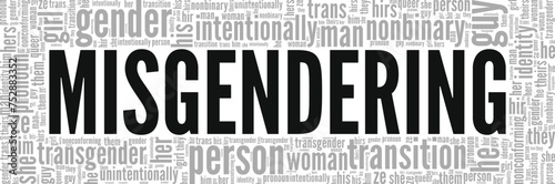 Misgendering word cloud conceptual design isolated on white background.