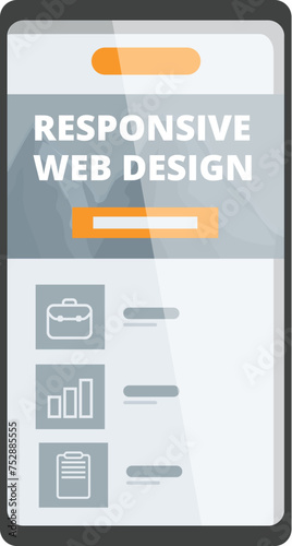 Smartphone responsive web design icon cartoon vector. Desktop image. Business page service