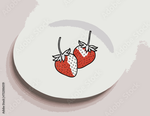 Strawberry pencil drawing
