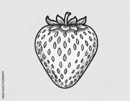 Strawberry pencil drawing