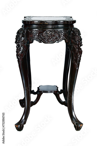 Antique wooden chinese pedestal table