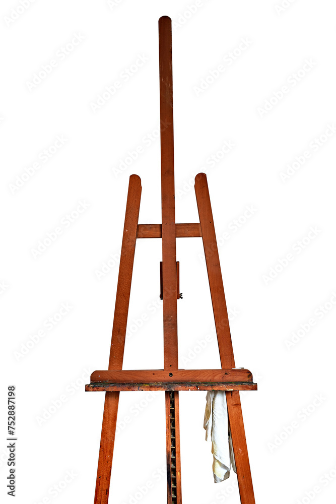 Detail of a Painter's easel isolated on white Detail of a Painter's easel isolated on white