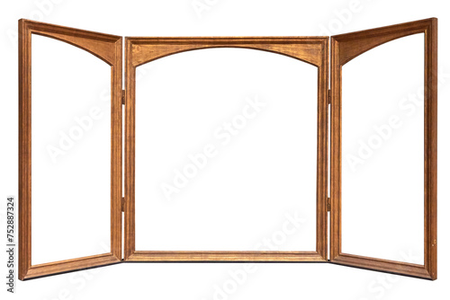 Tablou pe pânză Classical golden Triptych isolated on white with clipping path