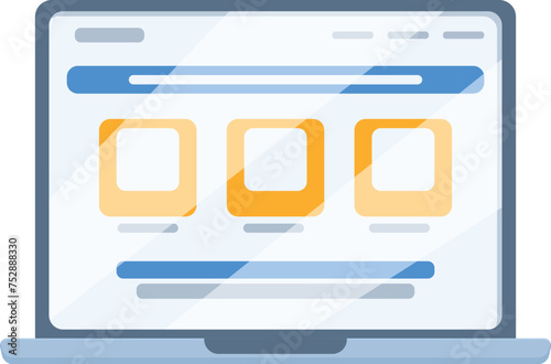 Laptop site design icon cartoon vector. New modern service. Change seo plans