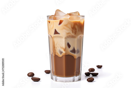  glass of iced latte coffee