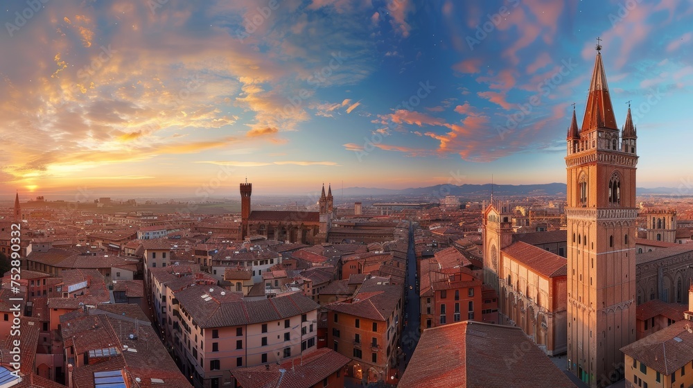 Fototapeta premium Panoramic View of Siena Cathedral Tower