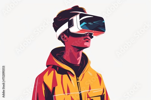 VR Digital Interactions Mixed Virtual Reality Goggles for Remote Work. Augmented reality Glasses VR for Education. Future Technology Digital Transformation Headset Gadget and Perspective Wearable