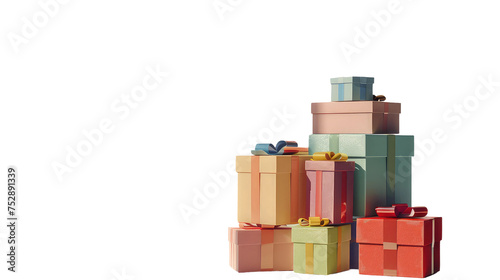 Colorful Gift Boxes on Transparent Background PNG