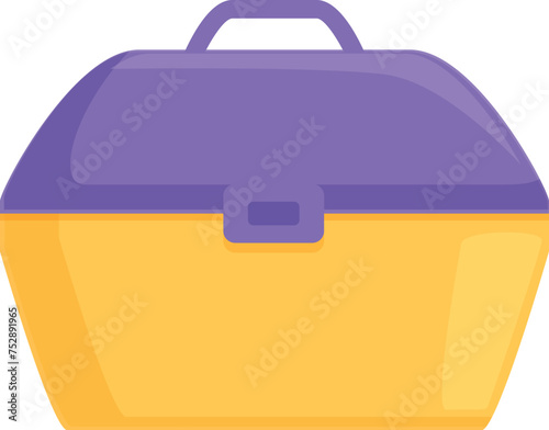 Fishing equipment box icon cartoon vector. Dock fish catch. Gear sector maritime