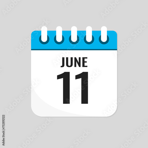 Icon page calendar day - 11 June