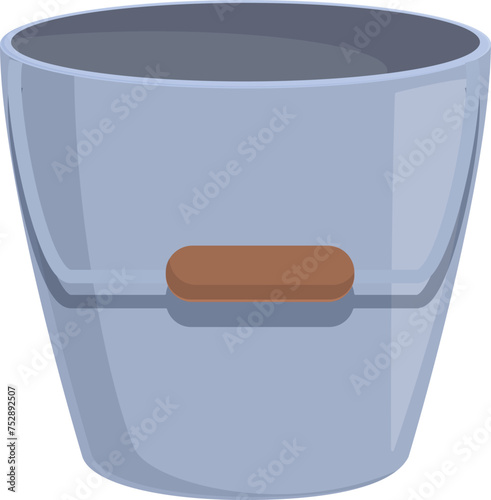 Steel bucket for fish icon cartoon vector. Fishing holiday activity. Lake sonar catch
