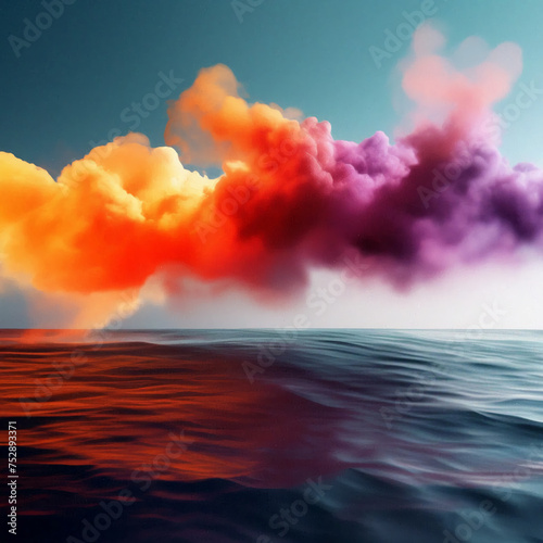colorful clouds over the sea