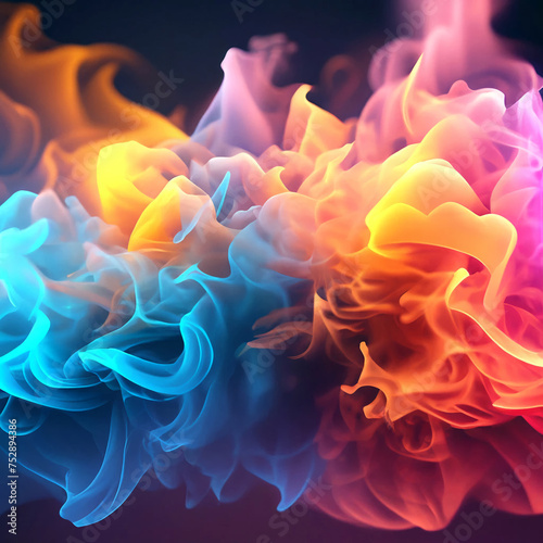 clouds of colorful smoke