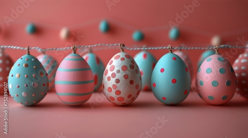 A Row of Painted Eggs on a Table