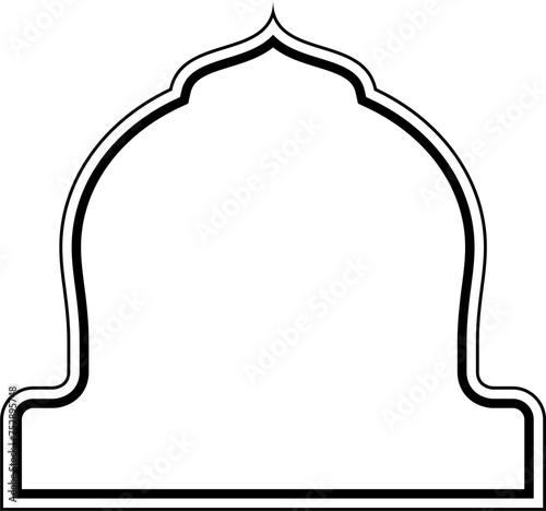 Islamic Dome Design double lines Outline Linear Black Stroke silhouettes Design pictogram symbol visual illustration