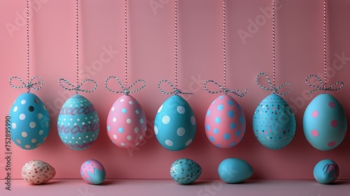 A Row of Painted Eggs on a Table