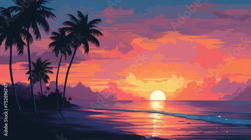sunset on the beach © faiz