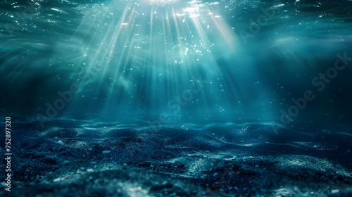 Sunlight Streaming Through the Deep Ocean, To convey a sense of wonder and exploration of the underwater world, and to evoke emotions of peace and