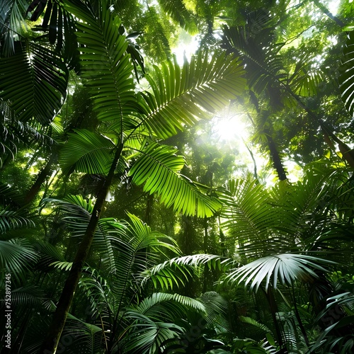 Sunlit Tropical Rainforest  To showcase the beauty and importance of tropical rainforests  and the need for their conservation